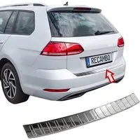 RECAMBO Ladekantenschutz für VW Golf 7 Variant, 2017-2020 - ab Facelift Stoßstangenschutz, V2A rostfrei, Exklusive Optik, praktischer Schutz & perfekte Passform