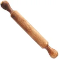 Olivenholz-erleben Teigroller Teigroller KLASSIK (ca. 42 cm) mit Griffen aus Olivenholz Olvienholz, (1-tlg), Ein hochwertiger Alltagsbegleiter – praktisch, schön, immer ein Unikat