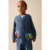 Next Strickjacke Strickjacke aus 100 % Baumwolle mit Figuren (1-tlg)