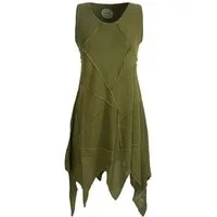 Vishes Zipfelkleid Armloses einfarbiges Patchwork Zipfelkleid Hippie, Goa, Boho, Ethno Style