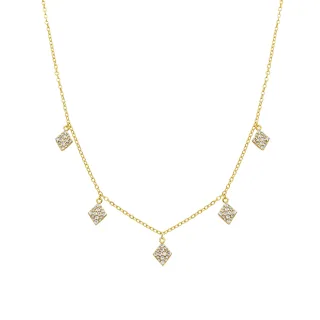 Luxenter Halskette mit glänzendem 18k Gold Finish Zirkonia - Tingi