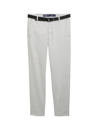 Denim Tom Tailor - Regular Fit Chino Hose mit Gürtel grey white mini houndstooth - Gr. - 32