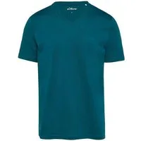 s.Oliver T-Shirt V-Ausschnitt, mit Logo auf der Brust