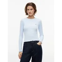 Tommy Jeans Langarmshirt TJW SLIM SH LETTUCE EDGE RIB LS mit gerippter Struktur, gewellter Saum