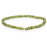 Lebensquelle Plus Armband Peridot Kugelarmband 4mm, Mit Silberkugel