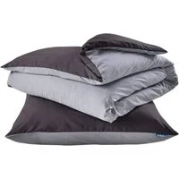 Shangrila Wendebettwäsche, Microsatin, 2 teilig, Microsatin 1 Bettbezug 1 Kissenbezug Pflegeleicht Atmungsaktiv 202090