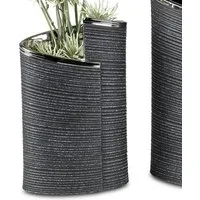 formano Dekovase ANTHRAZIT WRAP, modernes Design, Grau, Rillen, H: 22cm