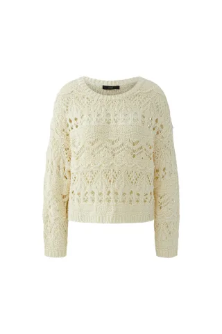 Oui - Pullover whitecap gray - Gr. - 38