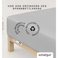 Schlafgut Spannbettlaken PURE BOXSPRING Bio-Baumwolle mit Elasthan, 170 g/m², Bettlaken, Jersey-Elasthan, Gummizug: rundum, (1 Stück), PREMIUM Boxspringbett Laken bis 40 cm Höhe, dehnbar blickdicht, straff