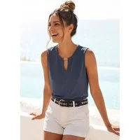 LASCANA Tanktop aus glatter Jerseyqualität mit Cut-out, elegantes Sommertop, bügelfrei