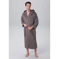 KangaROOS Unisex-Bademantel Cassidy, für Damen & Herren, Standardlänge & Überlänge, Langform, Walkfrottee, Kapuze, Gürtel, mit Taschen, Männer und Frauen, Baumwolle, Reise, Hotel, Sauna, S-3XL