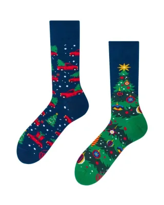 many mornings - Socken - Xmas tree blau - Gr. - 38