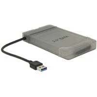 USB 3.2 Gen 1 Konverter, USB-A Stecker > SATA 22 Pin Stecker schwarz, 15cm, mit 2,5" Schutzhülle