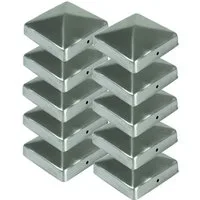 BURI Pfostenkappe 10x Edelstahl Pfostenkappe Pyramide 71x71mm Zaunkappe Zierkappe Pfahl (10 St)