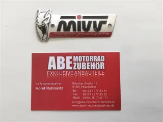 MIVV Aufkleber Label Emblem Logo new, hitzefest, Alu, Sport Auspuff Sticker klein
