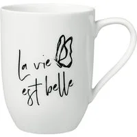 Villeroy & Boch Becher Statement Becher m. H. La vie est belle 280 ml, Premium Porcelain
