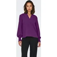 ONLY Blusenshirt ONLMETTE V-NECK LS SMOCK TOP NOOS WVN Kunstfaser, regular fit