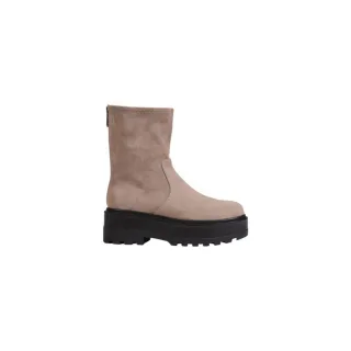Plattform Stiefeletten Wildleder Reißverschluss