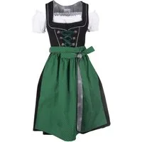 Ramona Lippert Dirndl Pia 3-teiliges Trachtenkleid Damen schwarz grün Rocklänge 60 cm