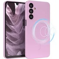 EAZY CASE Handyhülle für Samsung Galaxy A16 Hülle Silikon 6,7 Zoll, MagSafe Slimcover Kameraschutz Qi-Charging Softcover weich Flieder
