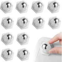 BlingBin Möbelrolle 12 Stück Kugelrollen Möbelrollen Klein Selbstklebende 360° Kugelrollen, (1er Set, 12-St., Riemenscheiben x12, Schrauben x36, Klebeband x12), Lenkrollen Schwerlast Möbelrollen für Transport von Möbeln, Waren