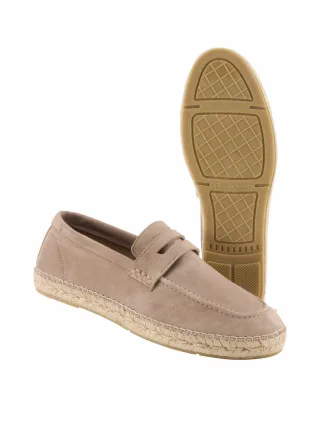 Espadrij Herren Espadrij Penny Loafer Grau Obermaterial: Ziegenleder