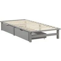 Homestyle4u Palettenbett 90x200 100x200 140x200 Holzbett Kiefer Natur Bettkasten Schublade (Set mit Lattenrost, 2x Bettkasten/Schublade), 90x200