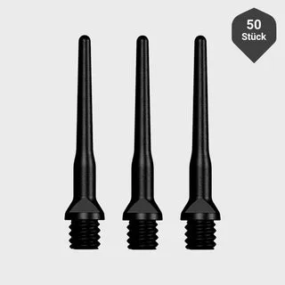 Soft Dart Spitzen Glatt (50 Stk.) - Schwarz / Lang (25mm)
