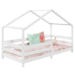 Idimex Hausbett, Weiß, Holz, Kiefer, Mode, 96x138x206 cm, FSC Mix, Kinder- & Jugendzimmer, Kindermöbel, Kinderbetten, Hausbetten