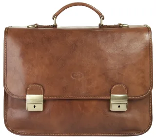 Piké Aktentasche echt Leder, Made in Italy