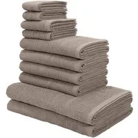 OTTO home Handtuch Set Inga, Duschtücher, Handtücher, Gästetücher, Seiftücher, Walkfrottier (10-St), Handtücher mit feiner Bordüre, 100% Baumwolle, einfarbig, weich