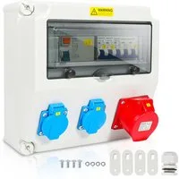 Clanmacy Stromverteiler Wandverteiler CEE Adapter Baustromverteiler 1X16A 2x230V MIT LS + FI