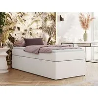 MKS MÖBEL Boxspringbett ZERO 90 (Bett mit Matratze, Einzelbett 90x200 cm ohne Kopfteil, optionaler Topper T25 oder Visco), mit Bettkasten, 7-Zonen-Taschenfederkern H3/H4