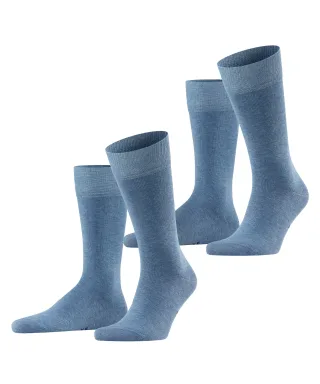 FALKE - FALKE Happy 2-Pack Herren light denim - Gr. - 40.5