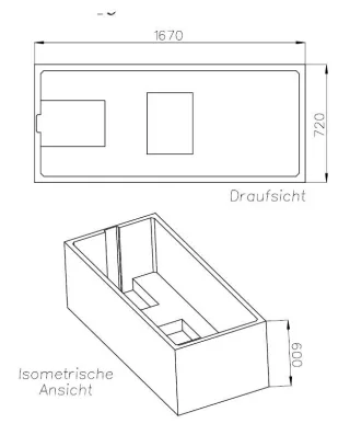 Neuesbad Wannenträger für Laufen Pro 170x75 SW 80435