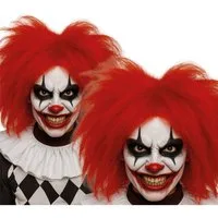 Horror-Shop Kostüm-Perücke Feuerrote Clown Perücke Nackenlang Strubbelige Hor
