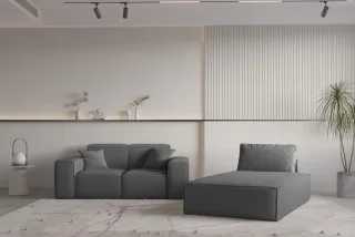 Sofa Set 2-teilig Sezlong und Sofa 2-Sitzer CELES PREMIUM Stoff Ascot Bukla G...
