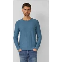 s.Oliver Longpullover Strickpullover Strickpullover mit Flammgarnstruktur und Rollkante