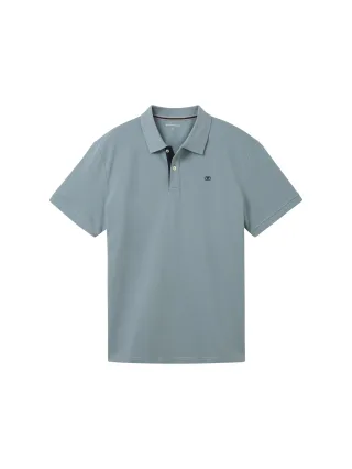 Tom Tailor - Piqué Poloshirt aus Baumwolle grey mint - Gr. - XXL