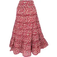 Guru-Shop Minirock Langer Boho Stufenrock, Maxirock Hippie chic,.. alternative Bekleidung