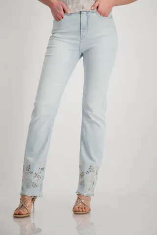 monari - Bootcut Jeans mit Stickerei jeans - Gr. - 42