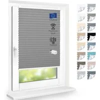 DomDeco Plissee Premium Thermo Plissee ohne Bohren, Sichtschutz, lichtdurchlässig, blickdicht, Klemmfix, Thermo-Wärmeschutz, verdunkelnd, blickdicht, Stufenlos