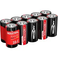 ANSMANN AG 10x Industrial Batterie Baby C 1,5V - LR14 Alkaline (10 Stück) Batterie