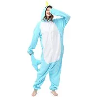 Katara Partyanzug Meerestiere Jumpsuit Kostüm für Erwachsene S-XL, Karneval - Kostüm, Kigurumi - Wal Blau L (165-175cm)