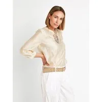 TONI Klassische Bluse Bella mit Blütenstickerei