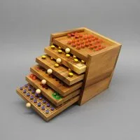 ROMBOL Denkspiele Spiel SPIELESAMMLUNG - 6 verschiedene Brettspiele, Brettspiel, Holzspiel