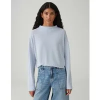 OPUS Longsleeve SERATA mit zweifarbiger Textur Lockere Passform, schmal zulaufender Schnitt, überschnittene Schulter