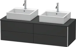 Duravit XSquare Konsolenwaschtischunterbau wandhängend Graphit Supermatt 1400x548x400 mm - XS4916B80 XS4916B8080