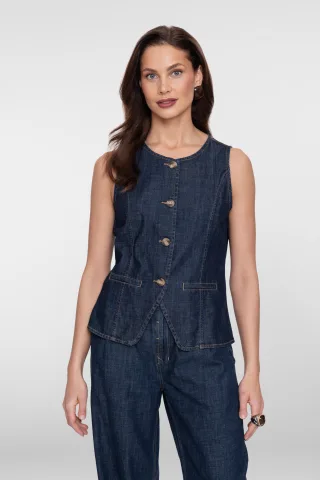 Geisha Fashion Women - 65138-10 dark blue denim washed - Gr. - 38