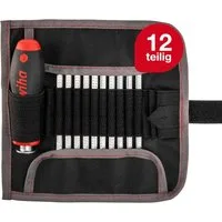 Wiha Schraubendreher SYSTEM 6 (03591) - 12 tlg., für tiefliegende Schrauben, Innensechskant, Kreuz, TORX, Schlitz